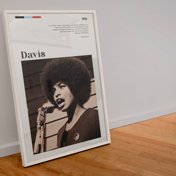 Angela Davis Poster Wall Art Quote Vintage Feminist Activist Political Black Communist  | PRINTABLE Digital Art Downloadable