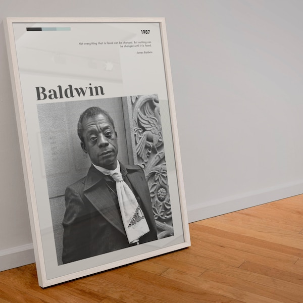 James Baldwin Poster Wall Art Quote Vintage Writer Black Activist Notes of a Native Son | PRINTABLE Digital Art Downloadable