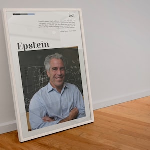 Jeffrey Epstein Poster Wall Art Mugshot Criminal Jeffrey Edward Epstein