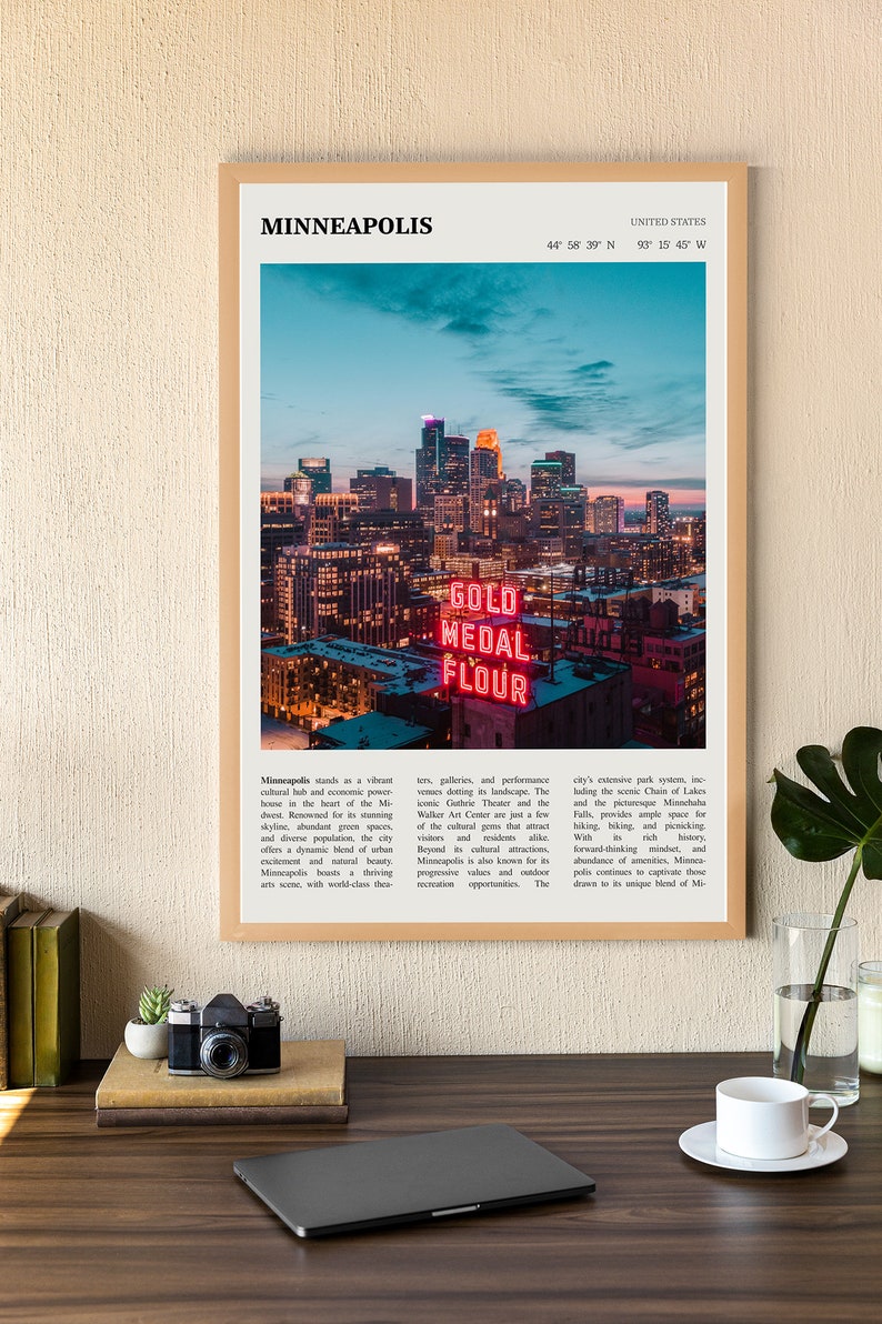 Minneapolis Minnesota Wall Art Printable Poster Minneapolis Minnesota ...