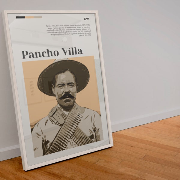 Pancho Villa Poster Wall Art Francisco Mexican General revolution Napoleon PRINTABLE Digital Art Downloadable