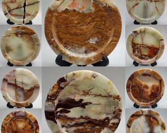 Polished Banded Onyx Plate – (EXACT Piece) Earthy Altar Stone Decor, Crystal Display