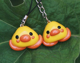 Peachy Duck Keychain Charm | Polymer Clay Figurine/Keychain