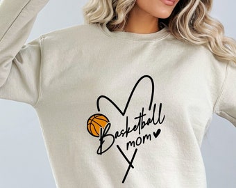 Unisex "Basketball Mom" Sweatshirt, Cute Basketball Mom Sweater, Fanatic Basketball Fan Hoodie, Basketball Sweatshirt For Women