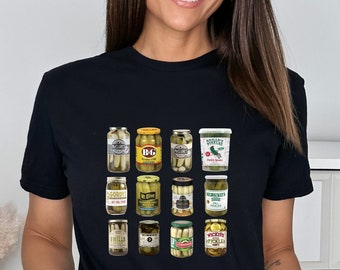 Unisex Canned Pickles Tshirt, Gifts for Pickle Lovers, Pickle Graphic Shirt, Homestead Canned Pickle Shirt, Pickle Jar Shirt