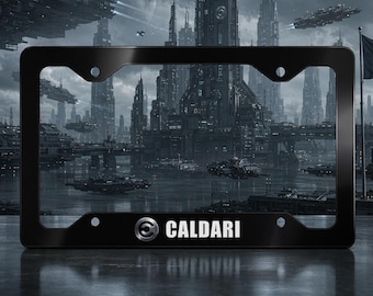 Caldari License Plate Frame, Caldari State Car Frame, Sci-Fi Space Faction Car Accessory, New Eden Gamer Gift