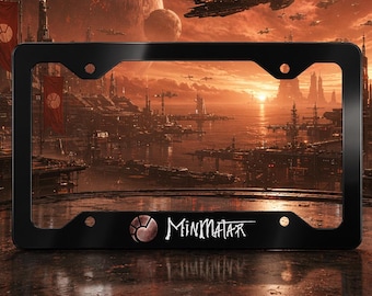 Minmatar License Plate Frame, Minmatar Republic Car Frame, Sci-Fi Space Faction Car Accessory, New Eden Gamer Gift