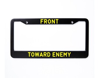 Front Toward Enemy License Plate Frame, Metal M18A1 Claymore Mine Number Plate Frame, Army Military License Plate Holder,Front Towards Enemy