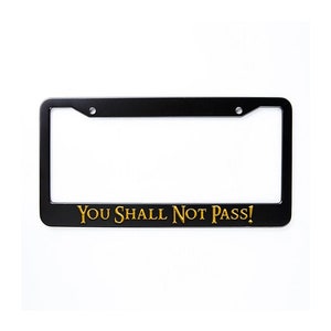 You Shall Not Pass! License Plate Frame, Fantasy Number Plate Frame, The Grey, The White, Balrog Chasm, Wizard Staff, Magic Spell