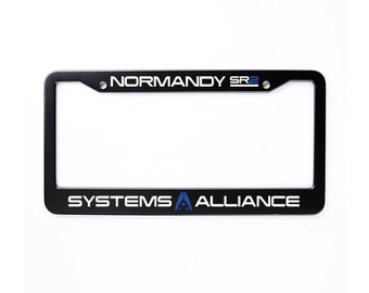 Normandy SR2 License Plate Frame, Systems Alliance Gamer License Plate Holder, Commander Shepard, N7, Mako Car Accessory, Video Game Gift