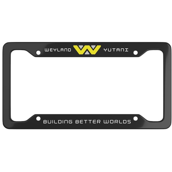 Weyland-Yutani License Plate Frame, Custom Weyland Yutani Number Plate Frame, Aluminum Metal License Plate Frame, Building Better Worlds