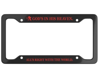 NERV License Plate Frame, Red NERV Logo Car Plate Frame, NGE Angels Car Accessory, Gendo Commander Frame, Mecha Anime Gift Idea