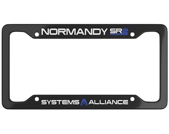 Normandy SR2 License Plate Frame, Systems Alliance Gamer License Plate Holder, Commander Shepard, N7, Mako Car Accessory, Video Game Gift