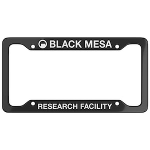Black Mesa License Plate Frame, Gamer License Plate Holder,  Game Car License Plate Frame, Black Mesa Research Facility, Retro Gaming Gift