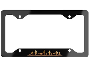 Cactus License Plate Frame, 6 Colors, Minimalist Desert Car Tag, Southwest Plate Holder, Desert Style Car Accessory, Cactus Lover Gift