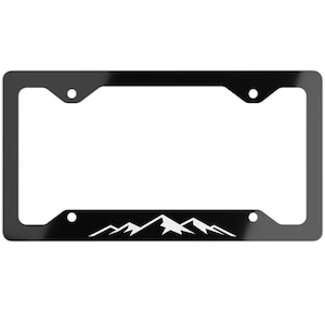 Mountain License Plate Frame, Minimalist Mountains Car Tag, Off Road Adventure Plate Holder, Hiking 4x4 Camping Gift, Outdoor Car Accessory