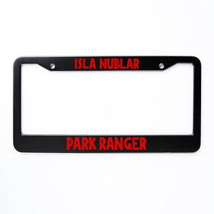 Isla Nublar Park Ranger License Plate Frame, Metal Dinosaur Park Number ...