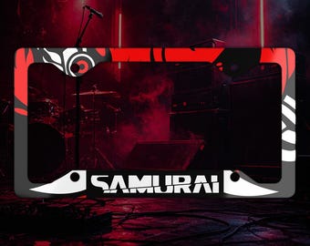 Samurai License Plate Frame, Samurai Band Car Frame, Johnny Silverhand Rock Band Car Accessory, Night City Cyberpunk Gamer Gift