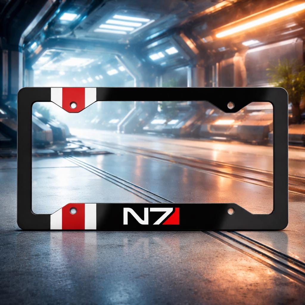N7 Stripe License Plate Frame, Systems Alliance Car Frame