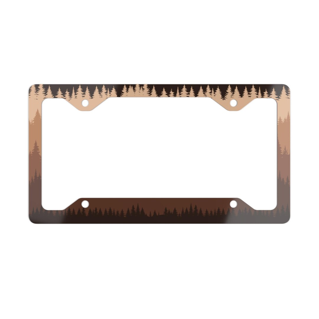 Forest License Plate Frame Minimalist Pine Tree Car Tag Nature 