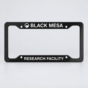 Black Mesa License Plate Frame, Gamer License Plate Holder,  Game Car License Plate Frame, Black Mesa Research Facility, Retro Gaming Gift
