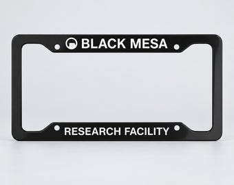 Black Mesa License Plate Frame, Gamer License Plate Holder,  Game Car License Plate Frame, Black Mesa Research Facility, Retro Gaming Gift