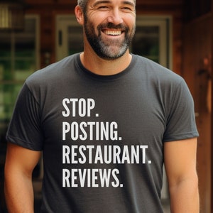 camisa de reseña de restaurante, camiseta gráfica divertida, camisa divertida para hombres, camiseta gráfica para hombres, camisa divertida, camisa de broma, camisa inapropiada