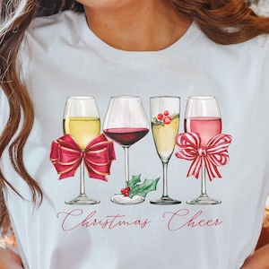 Kerstwijn shirt, wijnglas shirt, grappig kerstshirt, kerst cheer shirt, wijndrinkers kerstcadeau, wijnliefhebber shirt