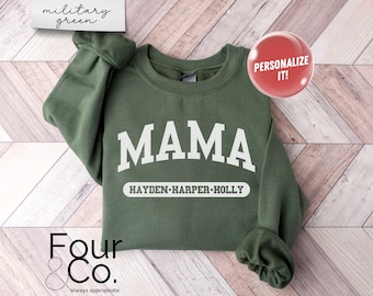 Personalized Mama Sweatshirt, Custom Name, New Mom Gift