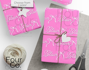 Personalized Name Wrapping Paper, Girl Name Gift Wrap
