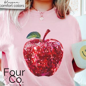 Disco Teacher Shirt, Retro Teacher Shirt, Disco Apple Shirt image 4