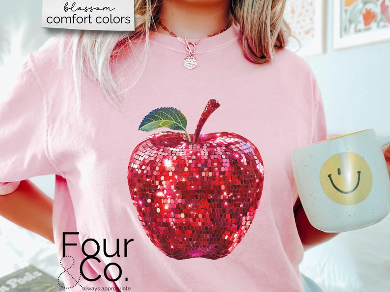 Disco Teacher Shirt, Retro Teacher Shirt, Disco Apple Shirt image 4