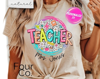 Personalized Teacher Tee, Custom School Shirt, Teacher Gift