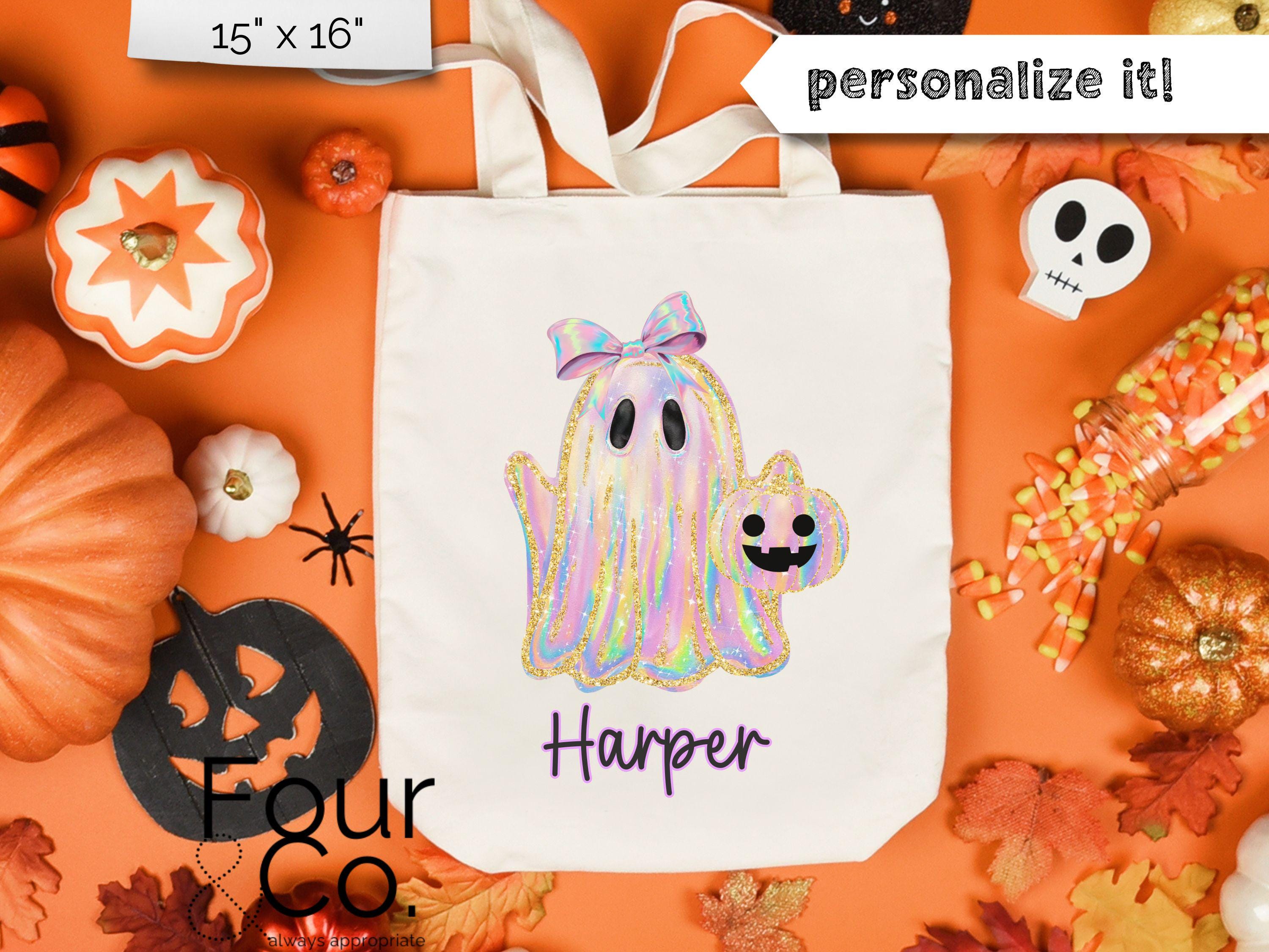Personalized Trick or Treat Bag, Girl Halloween Bag, Candy Bag