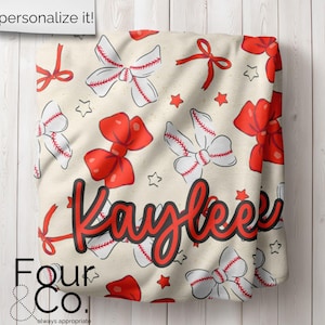 Manta de béisbol Coquette, regalo para mamá beisbolista, novia beisbolista