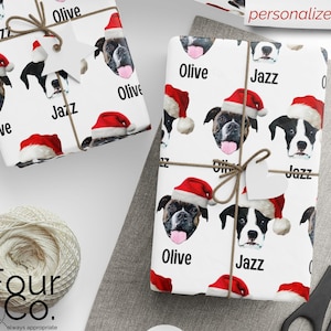 Personalized Dog Face Christmas Wrapping Paper