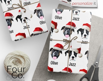 Personalized Dog Face Christmas Wrapping Paper