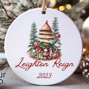 Personalized Mushroom Ornament, Mushroom Ornaments, Mushroom Ornament Christmas, Cottagecore Mushroom, mushroom gift