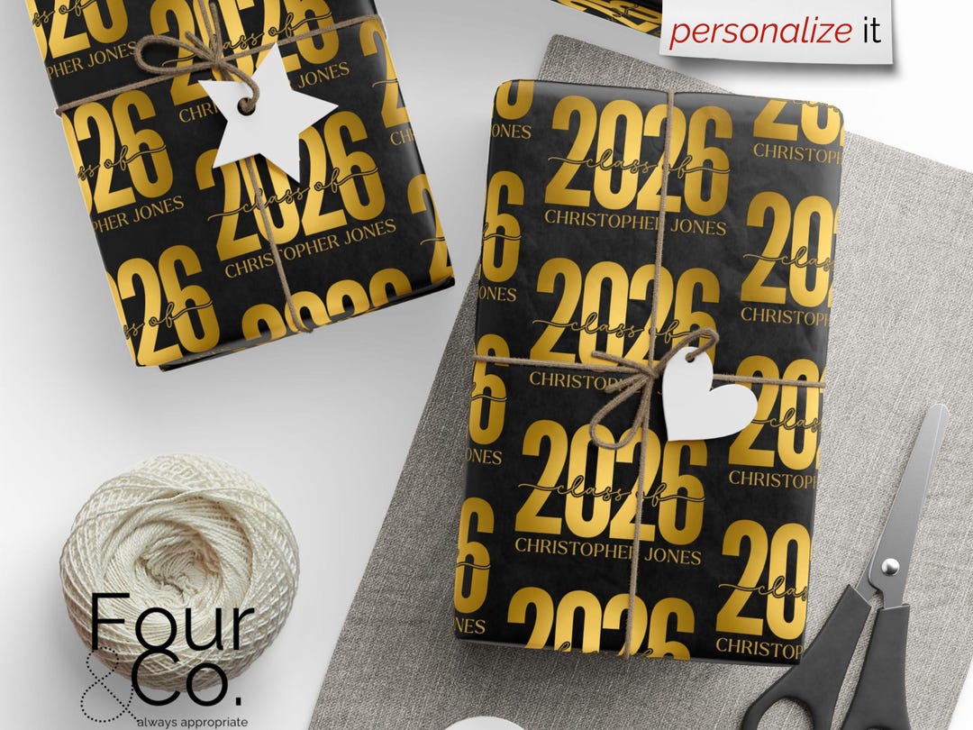 Graduation Wrapping Paper, Class of 2026 Gift Wrap - Etsy