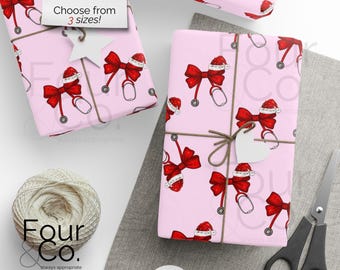 Papel de regalo navideño para estetoscopio, papel de regalo para enfermera