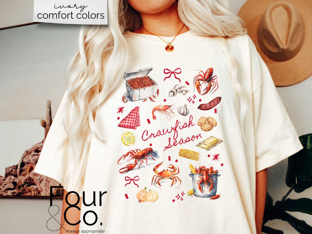 Colorful Claws Crawfish Short Sleeve Collared Shirt
