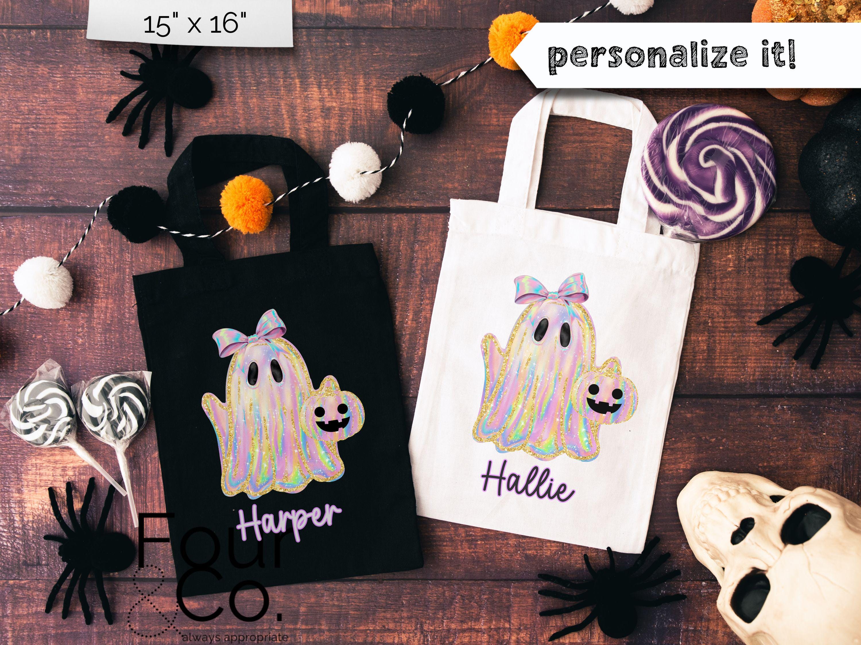 Personalized Trick or Treat Bag, Girl Halloween Bag, Candy Bag