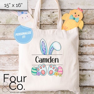 Sac fourre-tout personnalisé pour Pâques pour garçon, sac cadeau de Pâques personnalisé prénom garçon, sac fourre-tout panier de Pâques personnalisé, sac fourre-tout panier de Pâques pour garçon