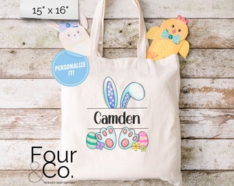 Personalized Boys Easter Tote Bag, Custom Easter Gift