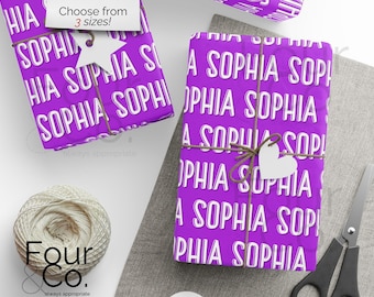 Personalized Name Wrapping Paper, Custom Name Birthday Paper