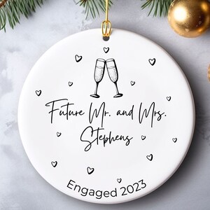 Engagement Christmas Ornament, Personalized Engagement Gift, Personalized First Christmas Keepsake, Engaged Christmas Gift 2023