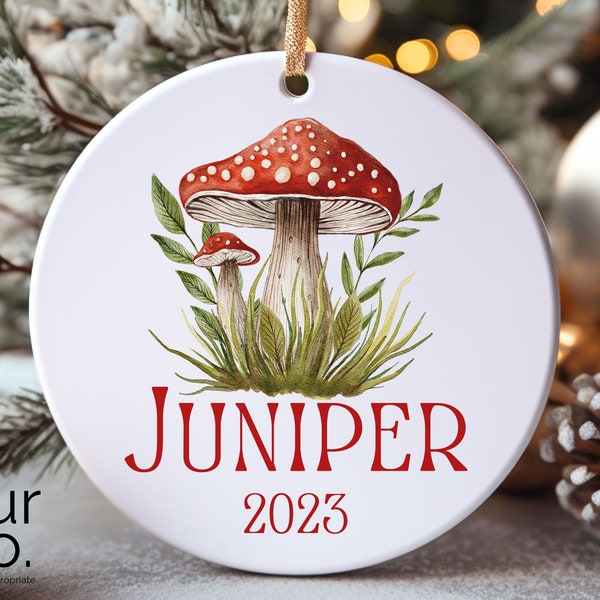 Personalized Mushroom Ornament, Mushroom Ornaments, Mushroom Ornament Christmas, Cottagecore Mushroom, mushroom gift