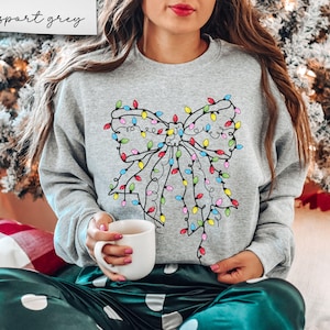 Christmas Coquette Sweatshirt, Christmas Bow Sweatshirt