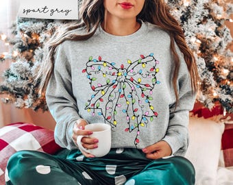 Christmas Coquette Sweatshirt, Christmas Bow Sweatshirt