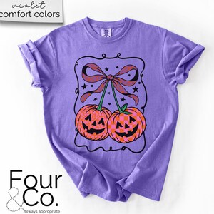 Comfort Colors® Halloween-tröja, pumpa-körsbär-tröja, kokett Halloween-tröja bild 5